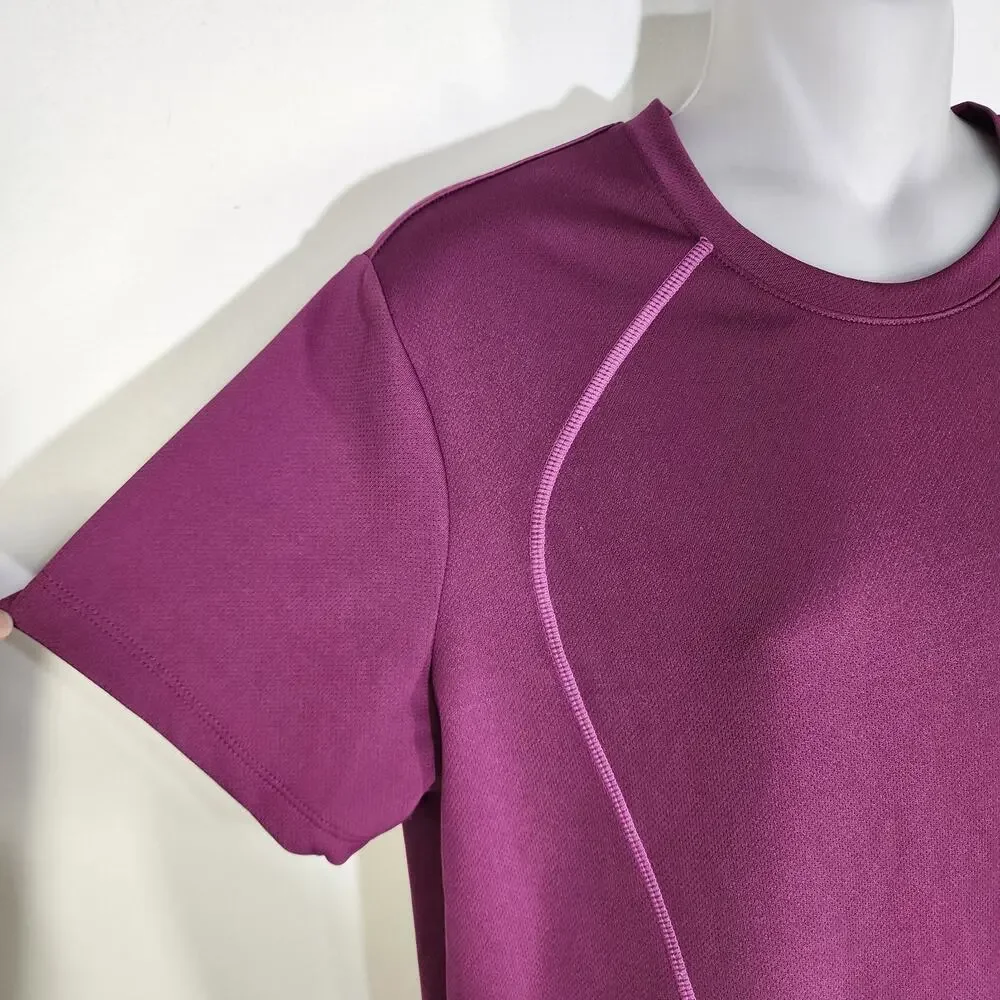 Nike Performance Womens T Shirt Large Purple Crew Neck Short Sleeve Athletic